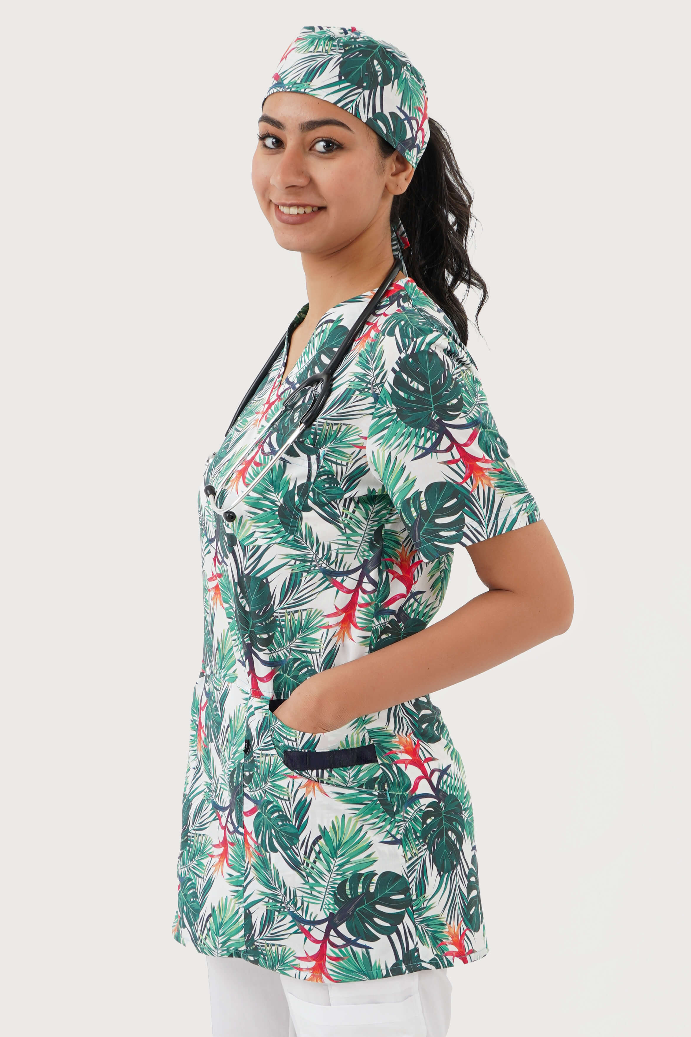 Tropical print sale scrub tops